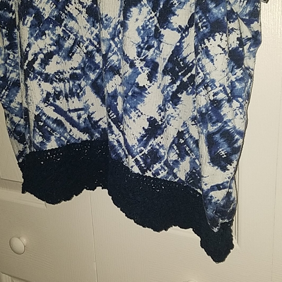 Women's Blues Off Shoulder Slit Sleeve Blouse - Picture 4 of 7